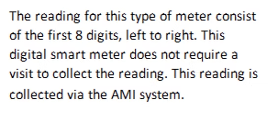 Smart meter digit guide text